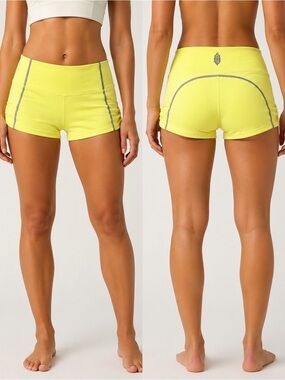 Free People You're A Peach Shorty Shorts Sour Citrus SZ M
